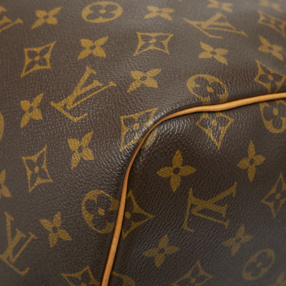 Louis Vuitton Monogram Keepall Boston Travel Bag Brown Leather - Picture 4 of 9
